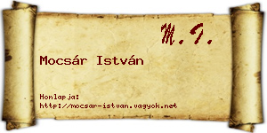 Mocsár István névjegykártya